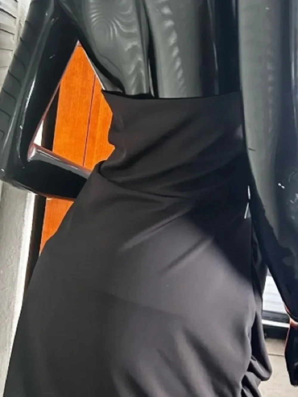 Women's Black Halter Midi Dress - Sleek Elegant Style